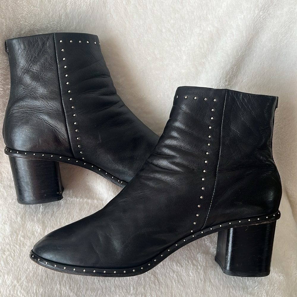 Rag & Bone willow stud leather booties in Black